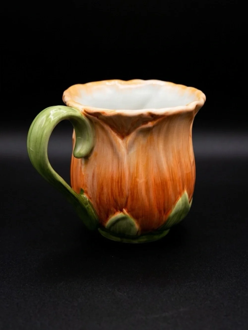 Pier 1 Imports Vintage Rosebud Tulip Mug Sculptural 80s Cottagecore Grandacore
